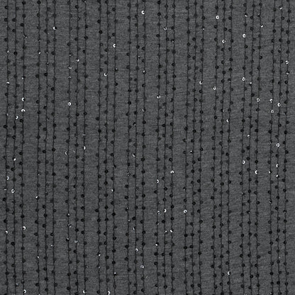 Gray and Black Sequin Striped Jersey Knit