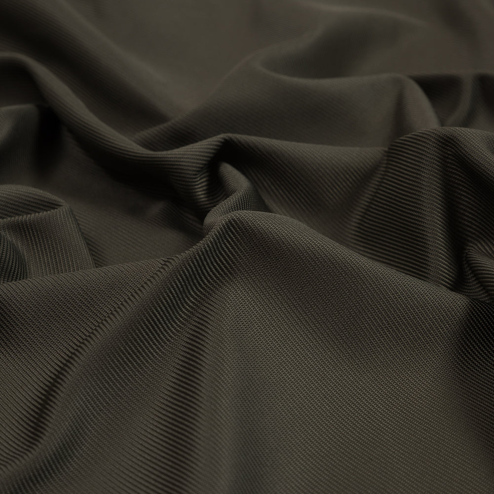 Army Green Polyester Serge Twill Detail