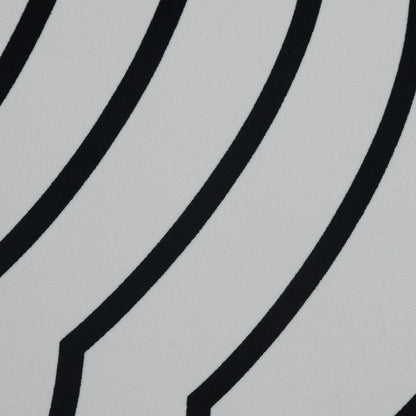 Famous NYC Designer Gardenia and Black Abstract Polyester Panel Detail