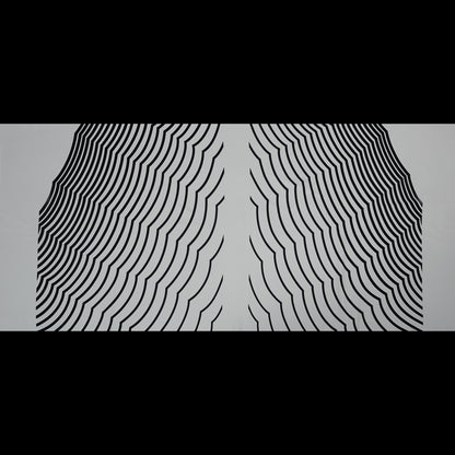 Famous NYC Designer Gardenia and Black Abstract Polyester Panel Full