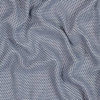 Maritime Blue and White Nailshead Cotton Blend Tweed