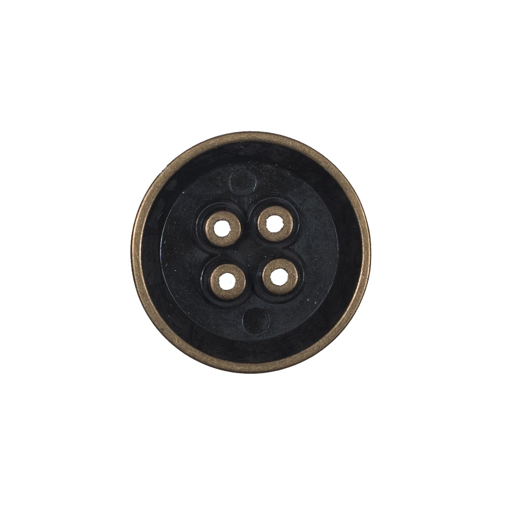 Italian Gold Metal 4-Hole Button - 36L/23mm Detail