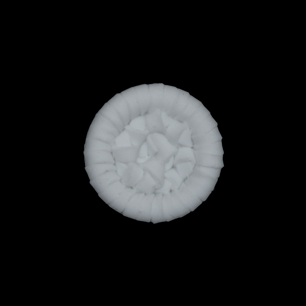 White Detailed Plastic Shank-Back Button - 32L/20mm