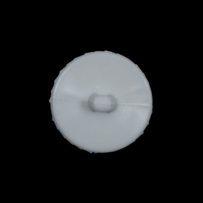 White Detailed Plastic Shank-Back Button - 36L/23mm Detail