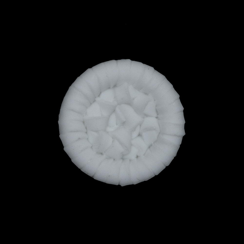 White Detailed Plastic Shank-Back Button - 36L/23mm