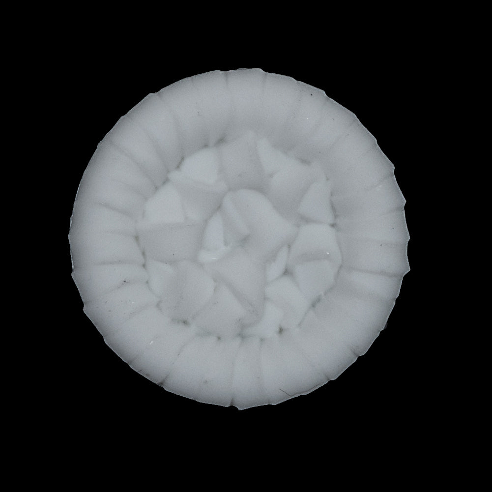 White Detailed Plastic Shank-Back Button - 44L/28mm
