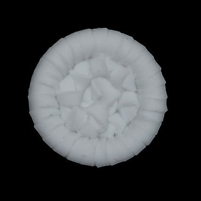 White Detailed Plastic Shank-Back Button - 44L/28mm