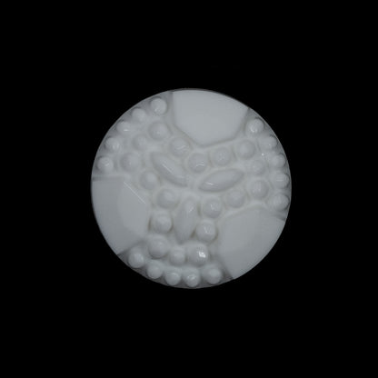 White Floral Plastic Shank-Back Button - 36L/23mm