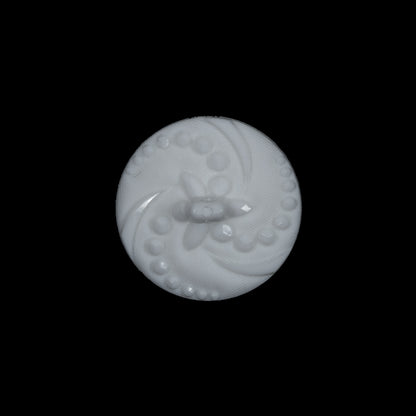 White Floral Plastic Shank-Back Button - 30L/19mm Detail