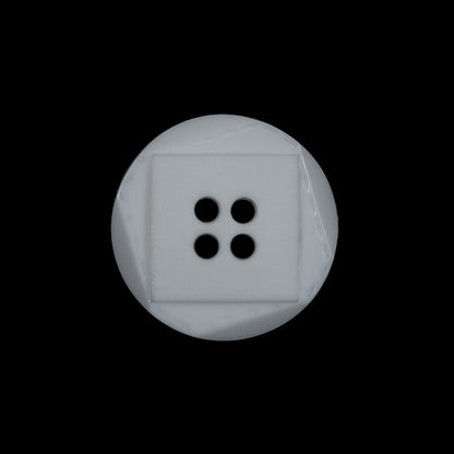 White Geometric Plastic Shank-Back Button - 36L/23mm