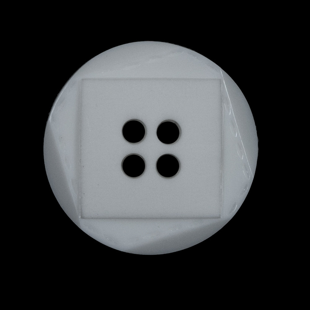 White Geometric Plastic Shank-Back Button - 44L/28mm