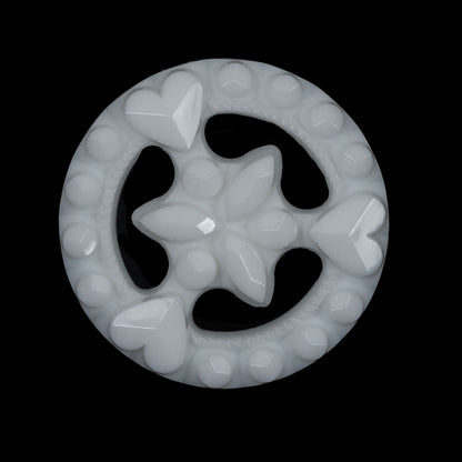 Glossy White Hearts and Gems Open Framework Shank Back Button - 45L/29mm