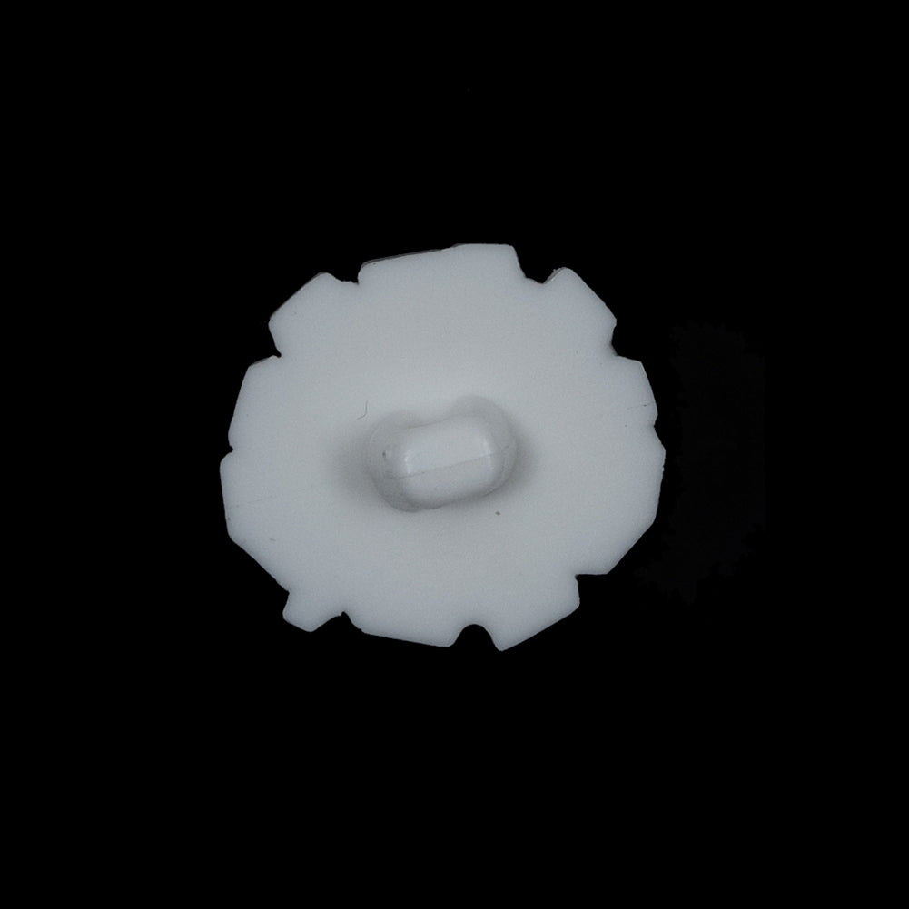 Italian White Abstract Floral Textured Shank Back Button - 36L/23mm Detail