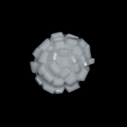 Italian White Abstract Floral Textured Shank Back Button - 36L/23mm