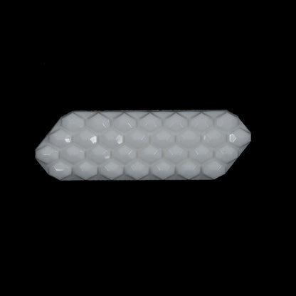 White Hexagon Plastic Shank-Back Button - 1.75" x 0.5"