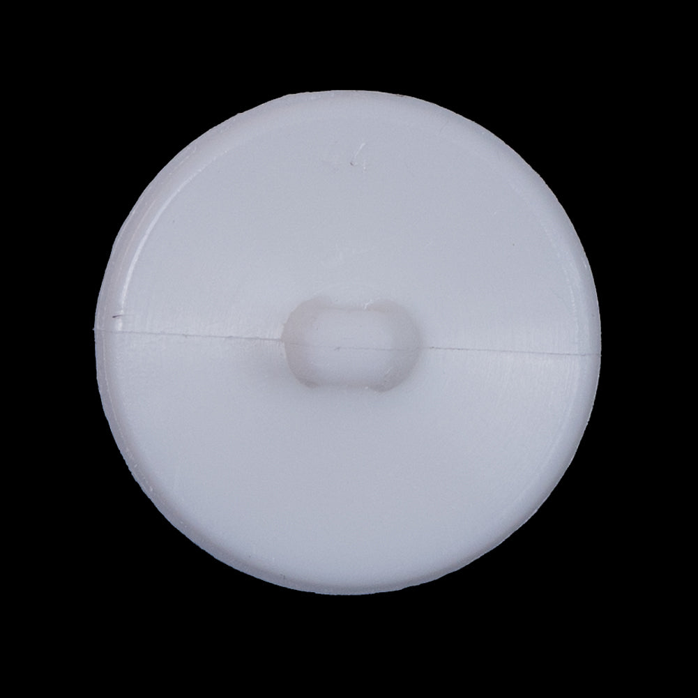 White Plastic Shank-Back Button - 44L/28mm Detail