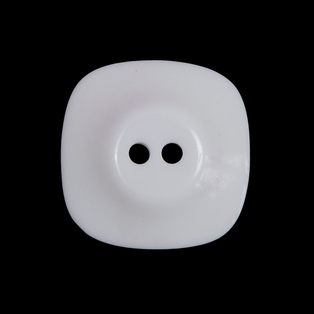 White Plastic Two-Hole Button - 40L/25.5mm Detail