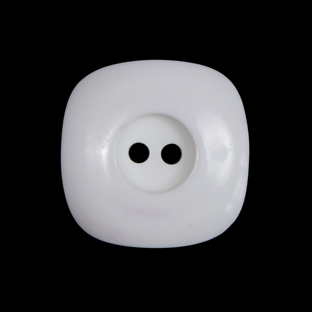 White Plastic Two-Hole Button - 40L/25.5mm