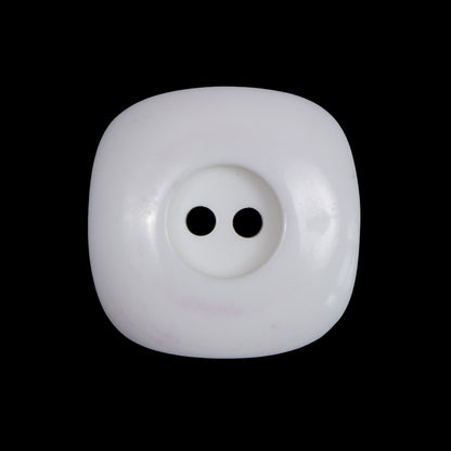 White Plastic Two-Hole Button - 40L/25.5mm
