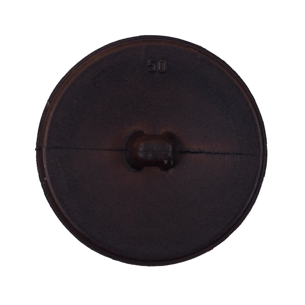 Brown Etched Plastic Shank-Back Button - 50L/32mm Detail