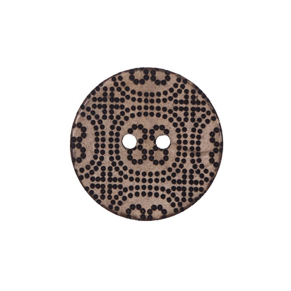 Italian Brown Etched Coconut Button - 36L/23mm