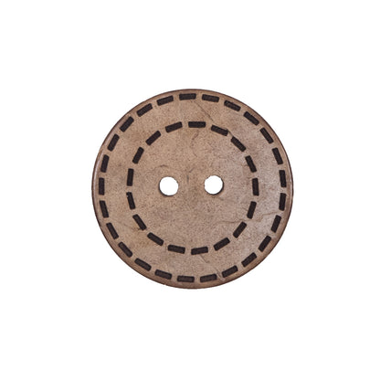 Italian Brown Etched Coconut Button - 36L/23mm