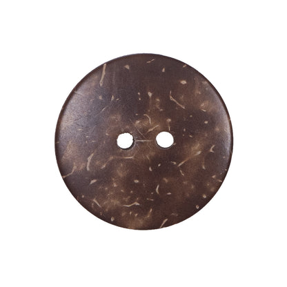 Italian Brown Etched Coconut Button - 40L/25.5mm Detail