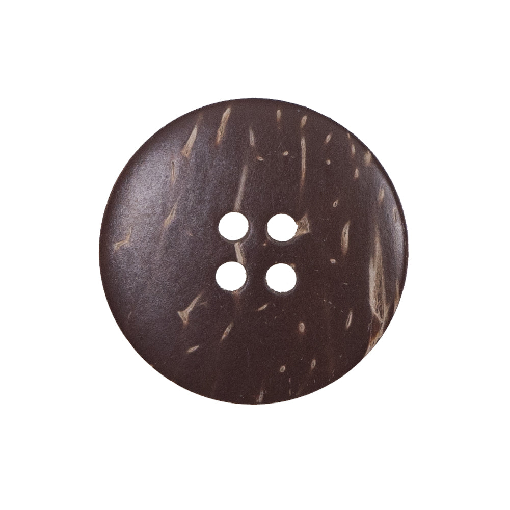 Italian Brown Etched Coconut Button - 40L/25.5mm Detail