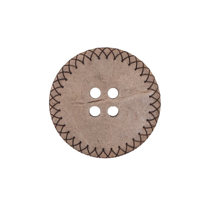 Italian Brown Etched Coconut Button - 36L/23mm