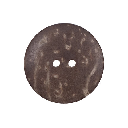 Italian Brown Leafy Etched Coconut Button - 40L/25.5mm Detail