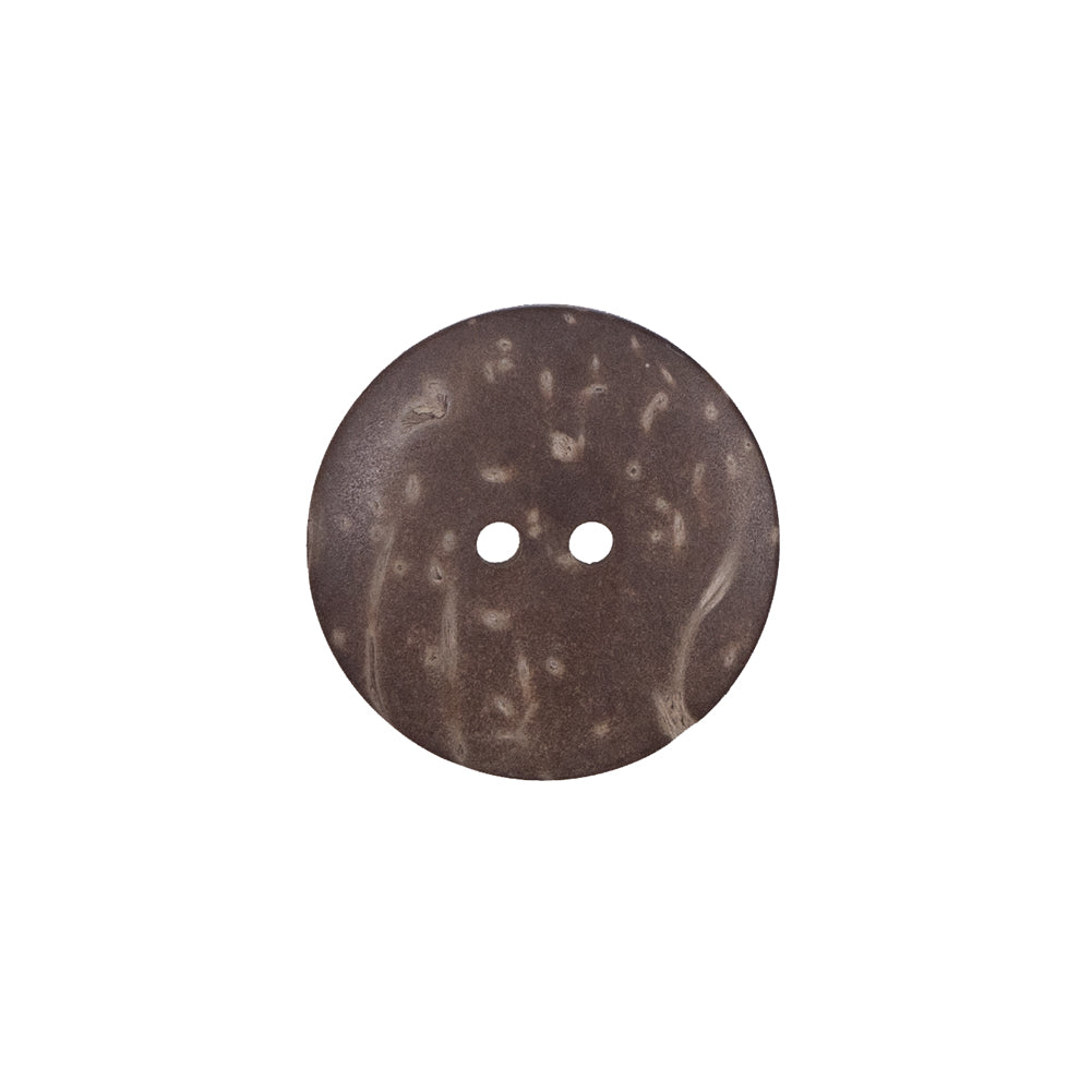 Italian Brown Leafy Etched Coconut Button - 28L/18mm Detail