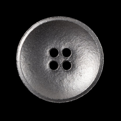 Italian Silver 4-Hole Metal Saucer Button - 44L/28mm