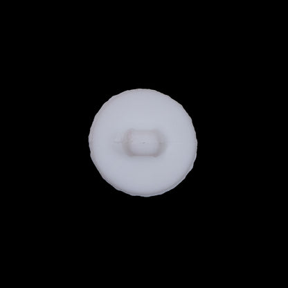 Italian White Twisted Plastic Shank-Back Button - 24L/15mm Detail