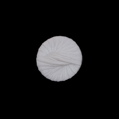 Italian White Twisted Plastic Shank-Back Button - 24L/15mm