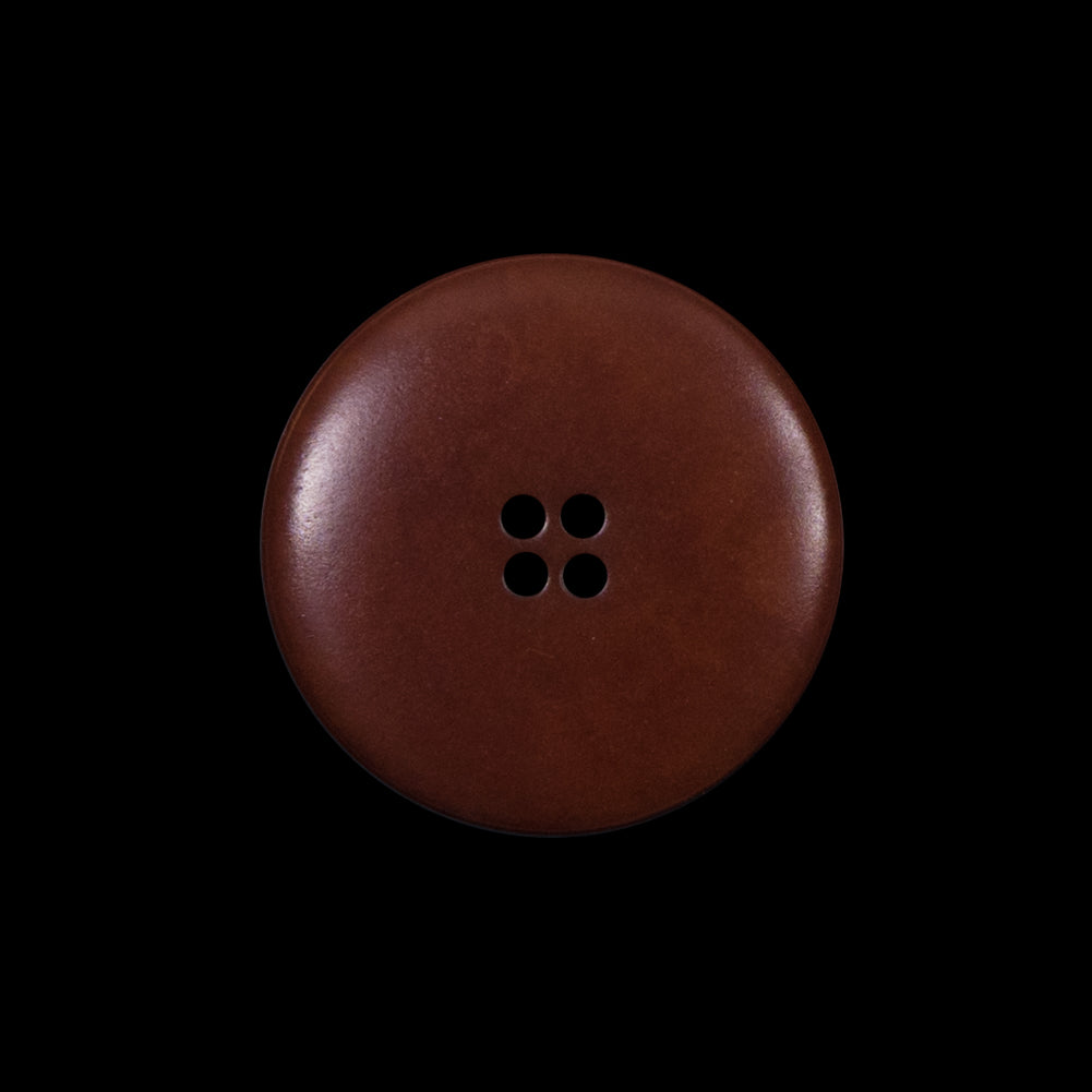 Italian Brown and White Etched Plastic Button - 35L/22mm Detail