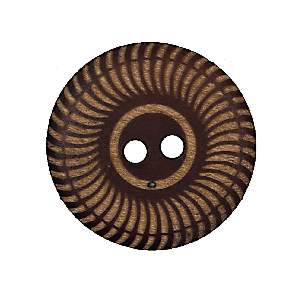 Natural Etched 2-Hole Wood Button - 44L/28mm