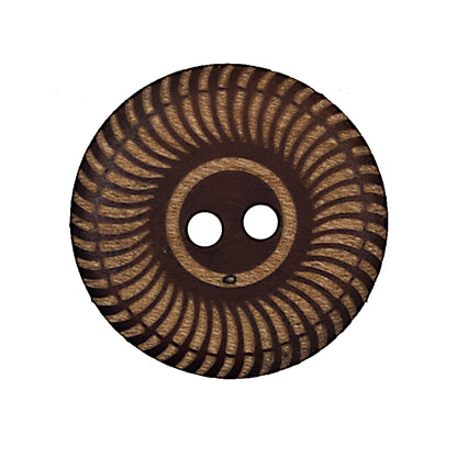 Natural Etched 2-Hole Wood Button - 44L/28mm