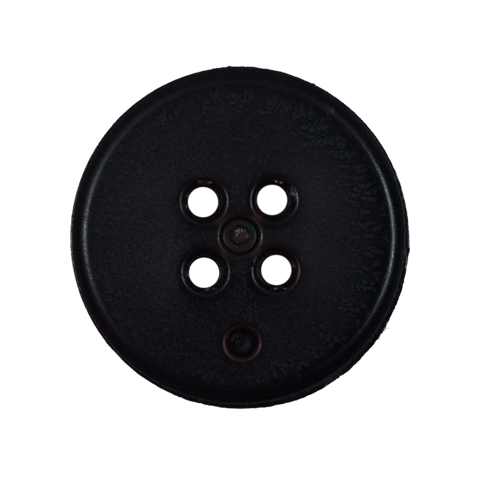 Italian Brown Textured 4-Hole Plastic Button - 44L/28mm Detail