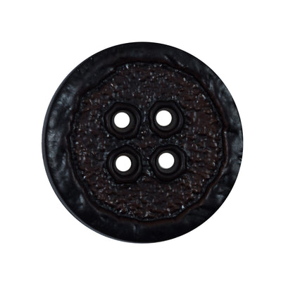 Italian Brown Textured 4-Hole Plastic Button - 44L/28mm