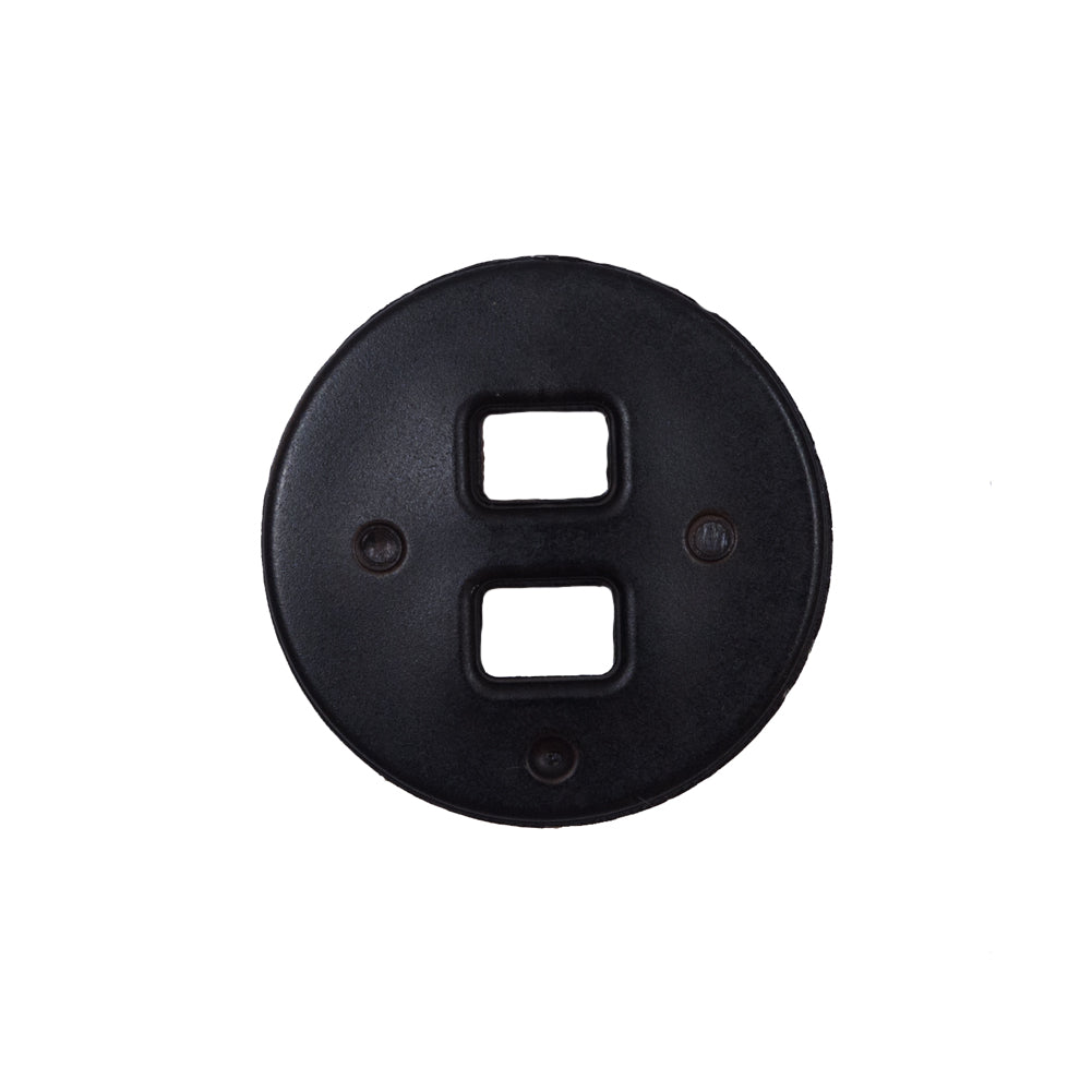 Brown Faux-Leather Plastic Button - 36L/23mm Detail