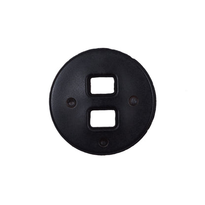 Brown Faux-Leather Plastic Button - 36L/23mm Detail