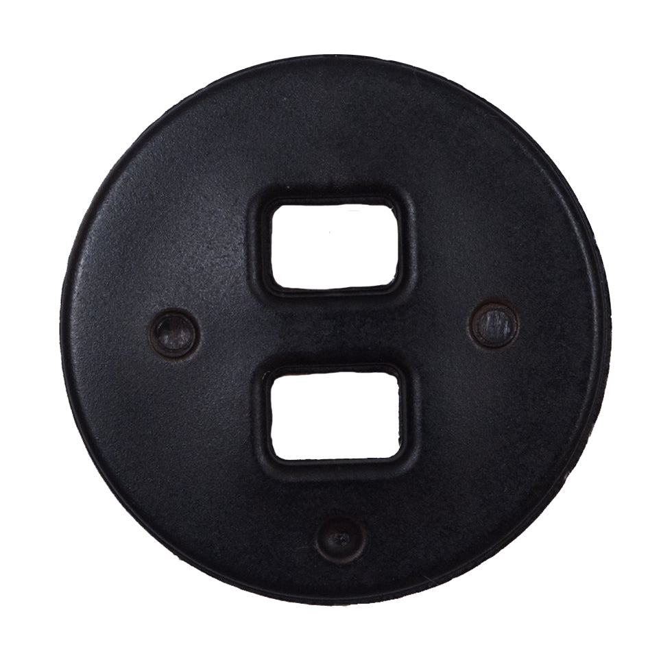 Brown Faux-Leather Plastic Button - 54L/34mm Detail