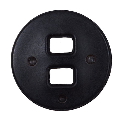 Brown Faux-Leather Plastic Button - 54L/34mm Detail