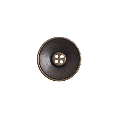 Italian Antique Gold Metal 4-Hole Button - 24L/15mm Detail