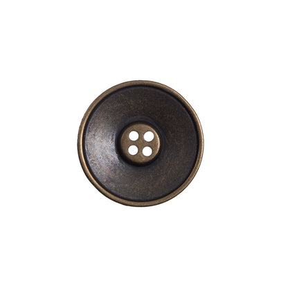 Italian Antique Gold Metal 4-Hole Button - 32L/20mm Detail