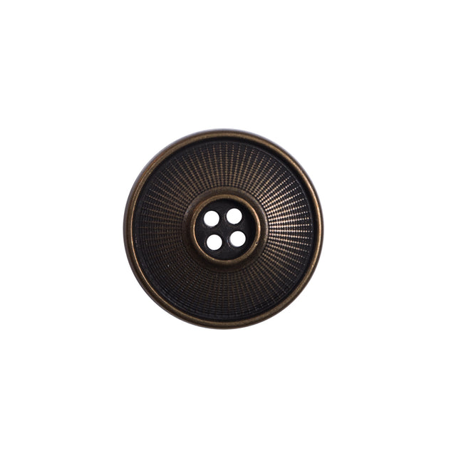Italian Antique Gold Metal 4-Hole Button - 32L/20mm