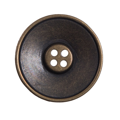 Italian Antique Gold 4-Hole Metal Button - 44L/28mm Detail
