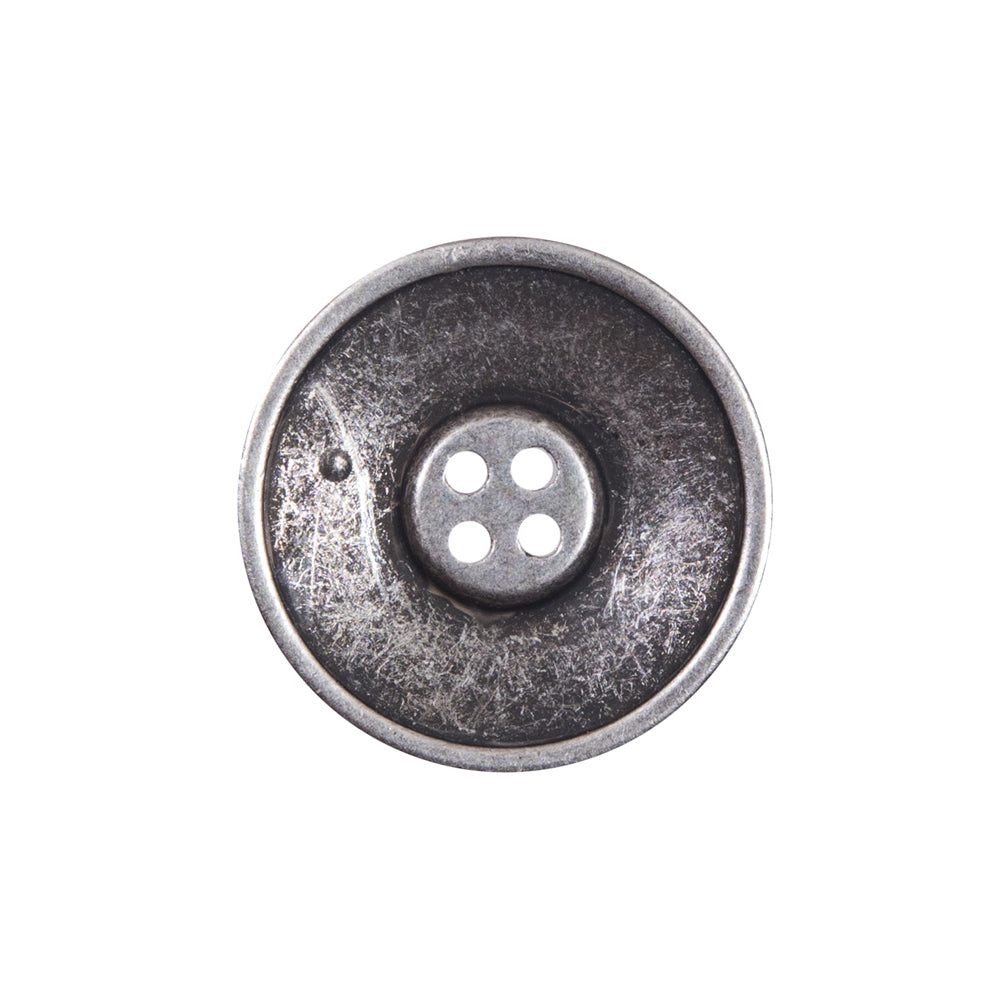 Italian Silver Metal 4-Hole Button - 36L/23mm Detail
