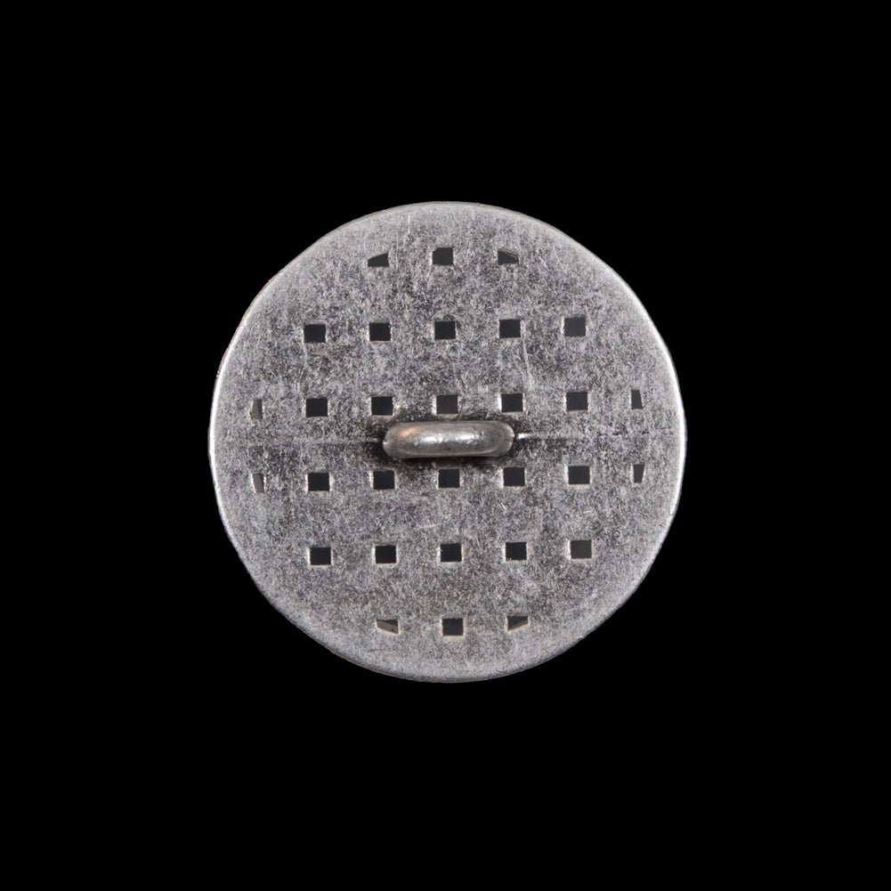 Italian Silver Metal Lattice Shank Back Button - 36L/23mm Detail