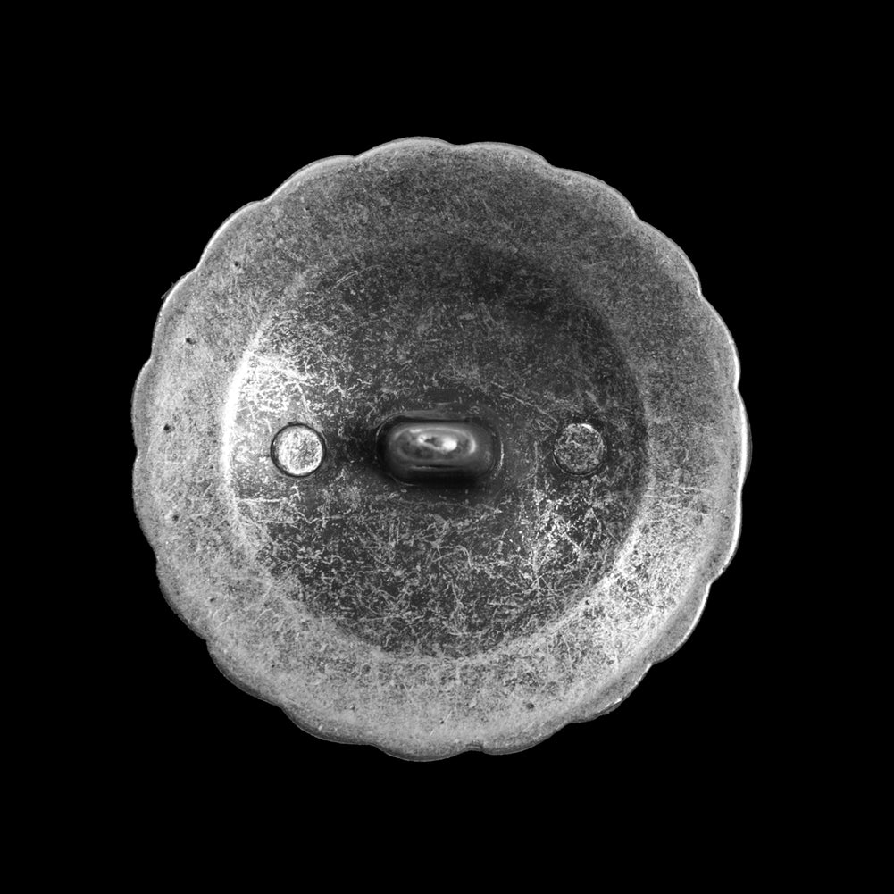 Italian Silver Chain and Honeycomb Metal Shank Back Button - 48L/30.5mm Detail